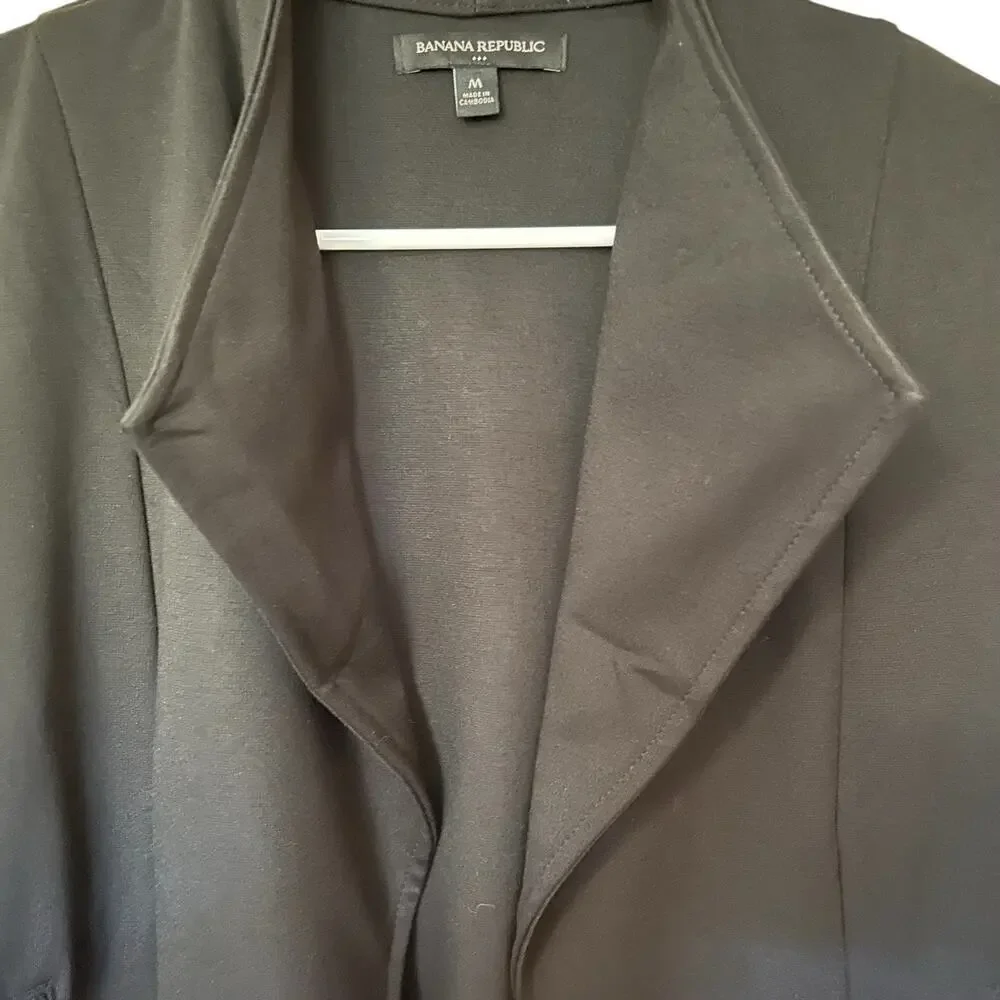 Banana Republic Women's Black Short Front Zipper Pockets Moto Jacket Size M